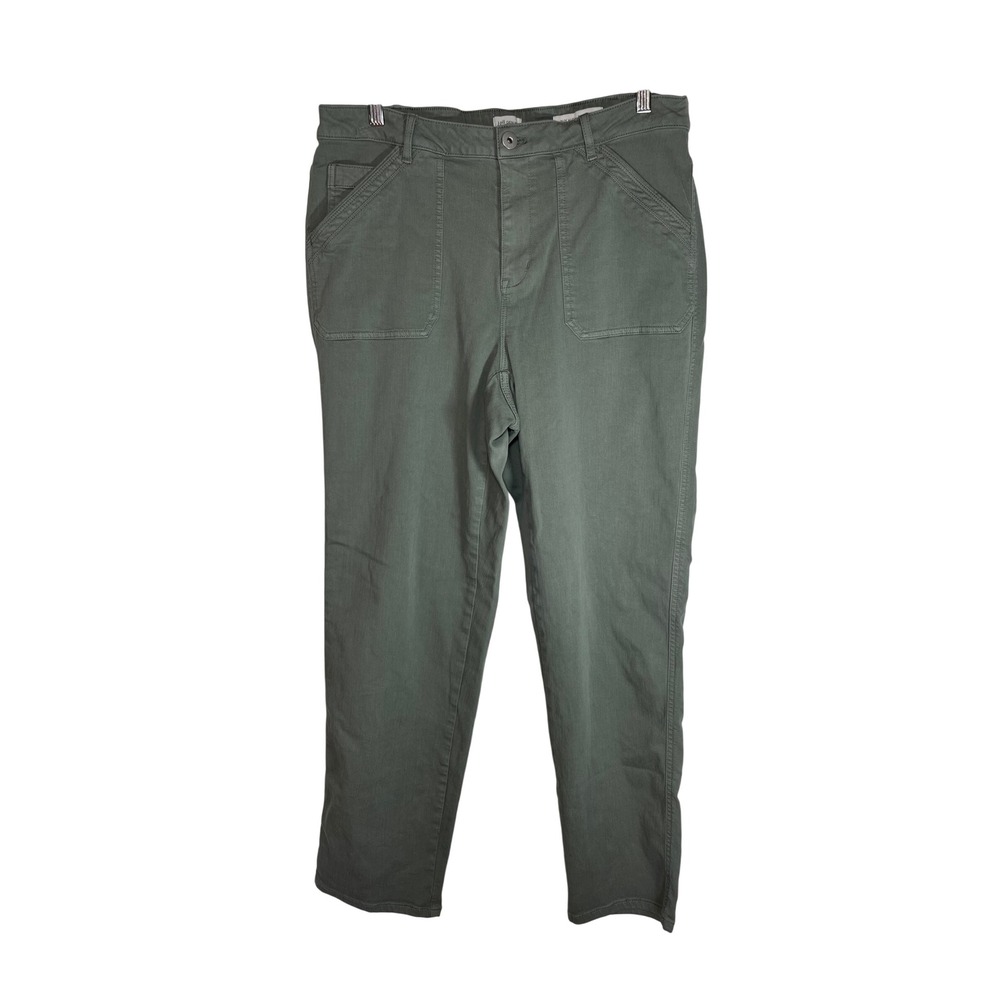 J Jill Denim Curvy High Rise Straight Leg Ankle Jeans Women 16 Sage Green - Picture 1 of 9